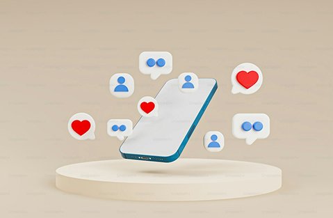 Social media and CRM engagement concept